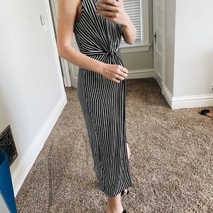 Black and white striped dress